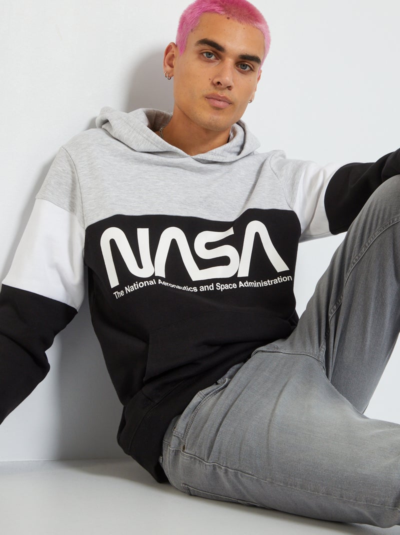 Sweatshirt com capuz 'NASA' PRETO - Kiabi