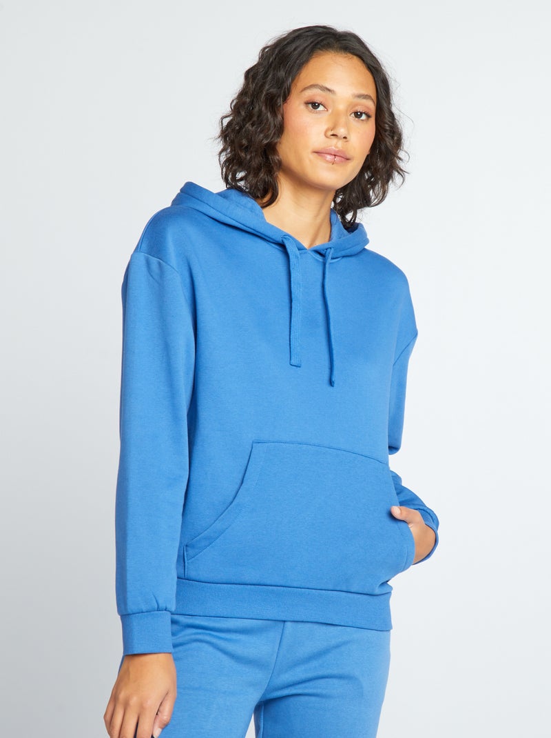 Sweatshirt com capuz oversize AZUL - Kiabi