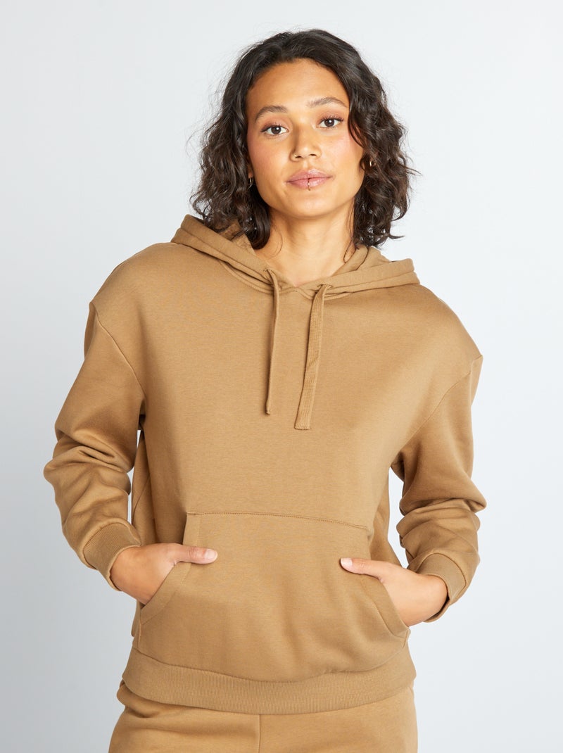 Sweatshirt com capuz oversize CASTANHO - Kiabi