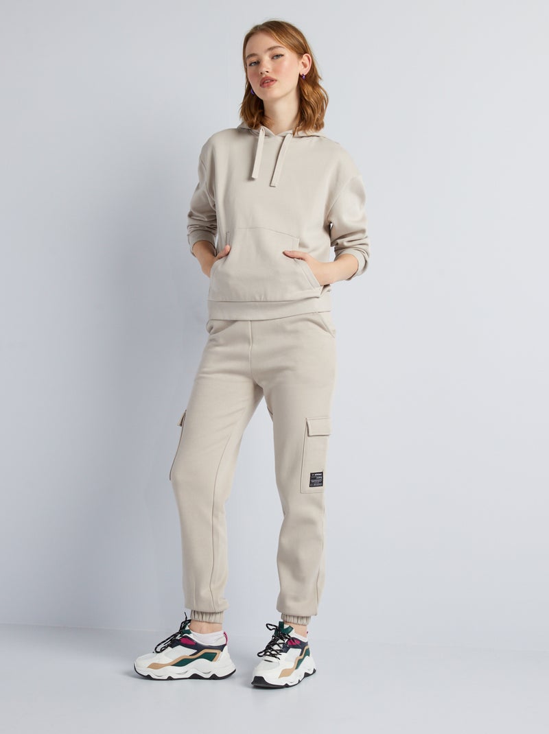 Sweatshirt com capuz oversize CINZA - Kiabi