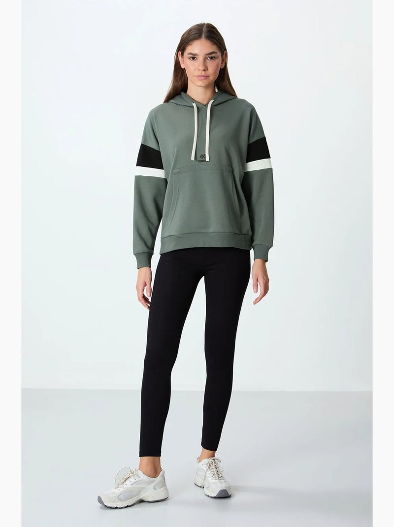 Sweatshirt com capuz oversize color block tommy Preto Verde - Kiabi