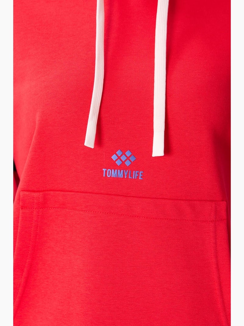 Sweatshirt com capuz oversize color block tommy Vermelho - Kiabi
