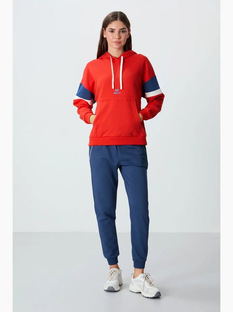 Sweatshirt com capuz oversize color block tommy Vermelho - Kiabi