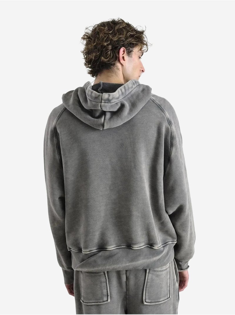 Sweatshirt com capuz oversized com bolso giesto Cáqui - Kiabi