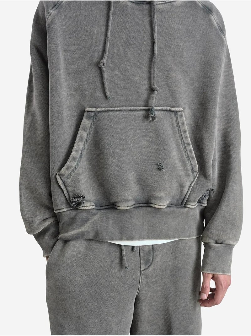 Sweatshirt com capuz oversized com bolso giesto Cáqui - Kiabi