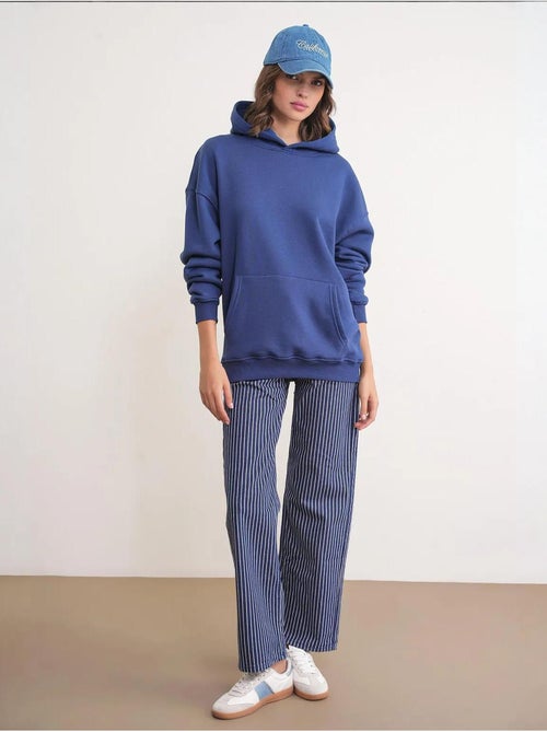 Sweatshirt com capuz oversized com bolso mixray - Kiabi Sweatshirt com capuz oversized com bolso mixray - Kiabi