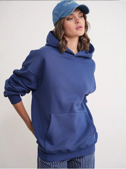 Sweatshirt com capuz oversized com bolso mixray - Kiabi Sweatshirt com capuz oversized com bolso mixray - Kiabi
