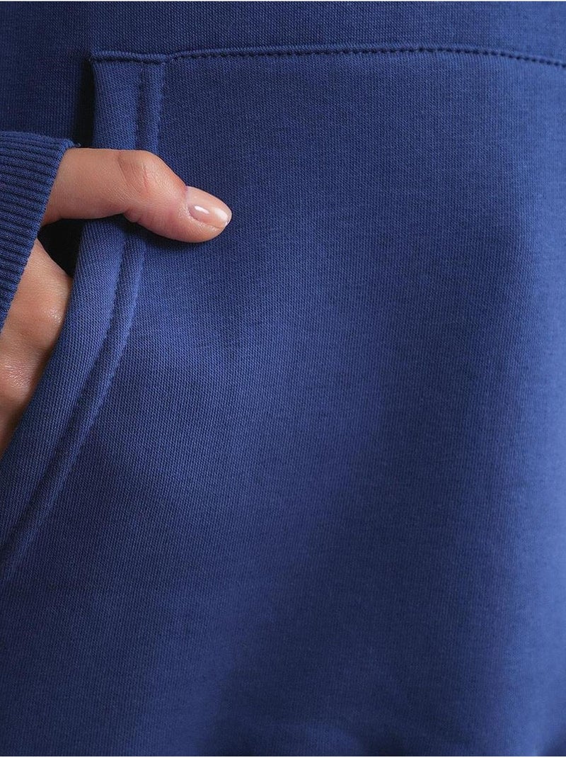 Sweatshirt com capuz oversized com bolso mixray Azul-marinho - Kiabi