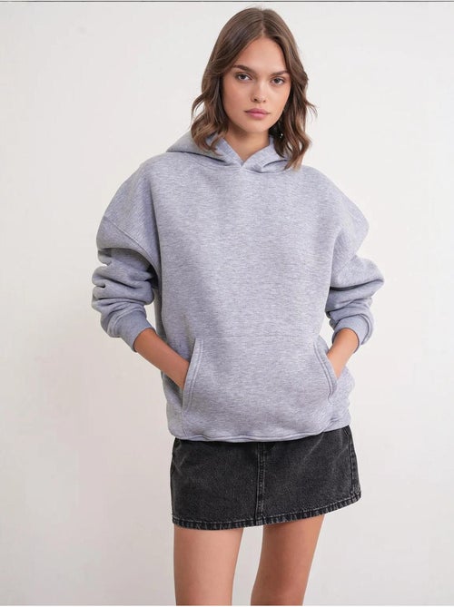 Sweatshirt com capuz oversized com bolso mixray - Kiabi