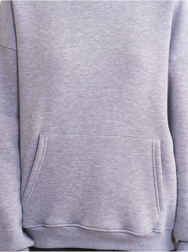 Sweatshirt com capuz oversized com bolso mixray Cinza - Kiabi