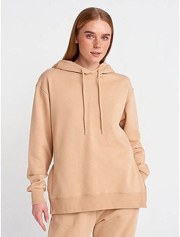 Sweatshirt com capuz oversized em algodão com fecho frontal dilvin