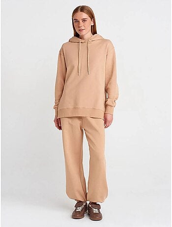 Sweatshirt com capuz oversized em algodão com fecho frontal dilvin