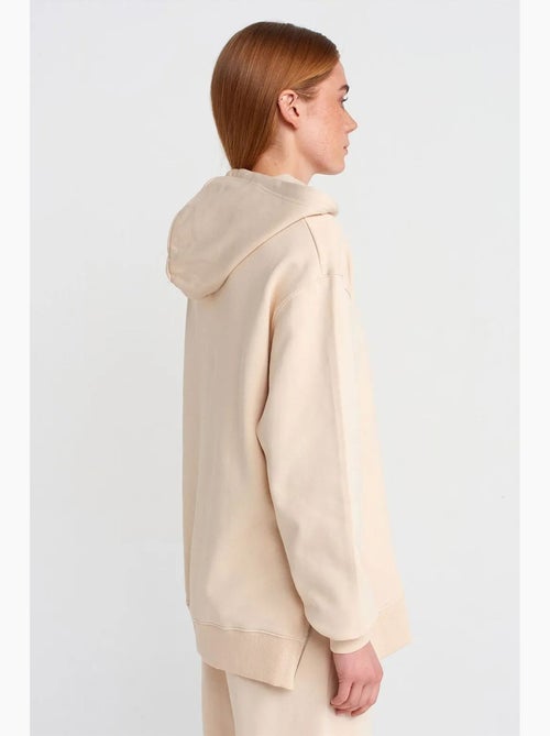 Sweatshirt com capuz oversized em algodão com fecho frontal dilvin - Kiabi Sweatshirt com capuz oversized em algodão com fecho frontal dilvin - Kiabi
