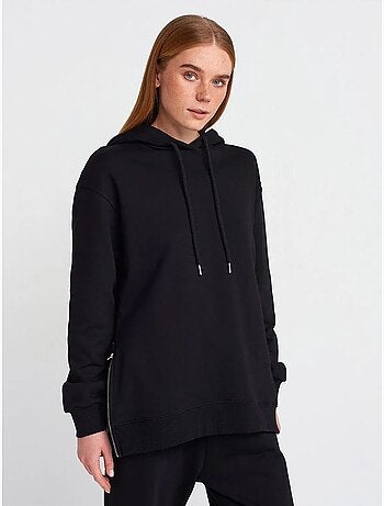 Sweatshirt com capuz oversized em algodão com fecho frontal dilvin