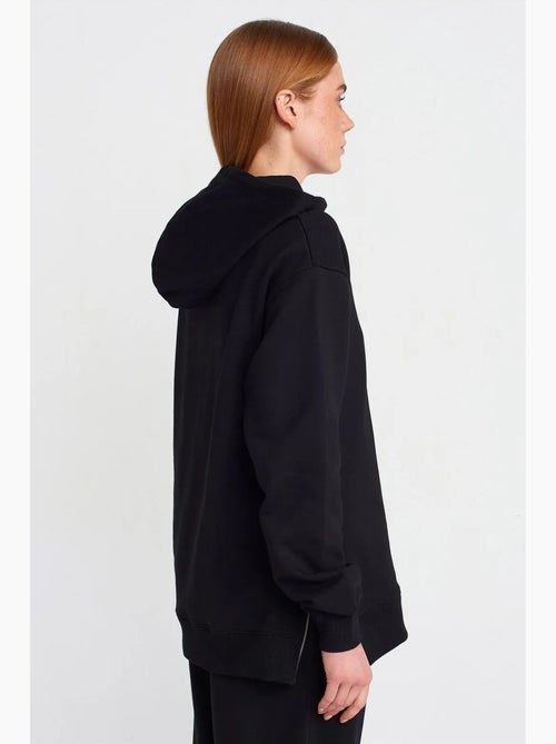 Sweatshirt com capuz oversized em algodão com fecho frontal dilvin - Kiabi