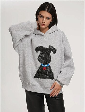 Sweatshirt com capuz oversized estampada hiccup
