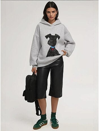 Sweatshirt com capuz oversized estampada hiccup