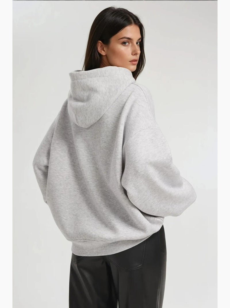 Sweatshirt com capuz oversized estampada hiccup Cinza - Kiabi