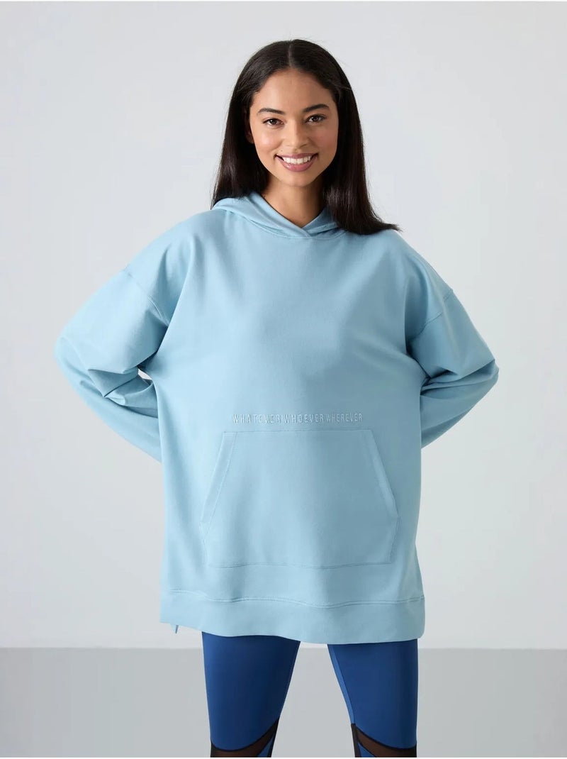 Sweatshirt com capuz oversized estampada tommy Azul-céu - Kiabi