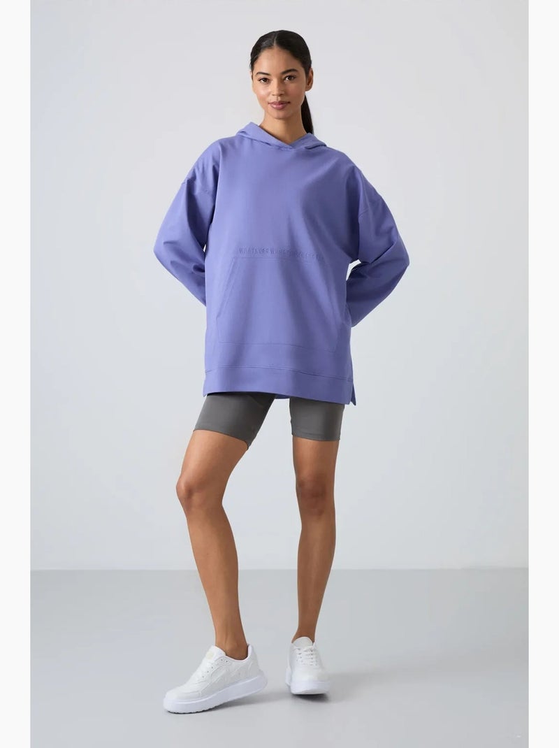 Sweatshirt com capuz oversized estampada tommy Azul-lavanda - Kiabi