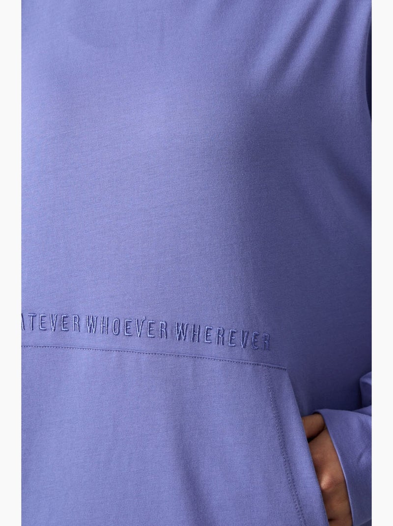 Sweatshirt com capuz oversized estampada tommy Azul-lavanda - Kiabi