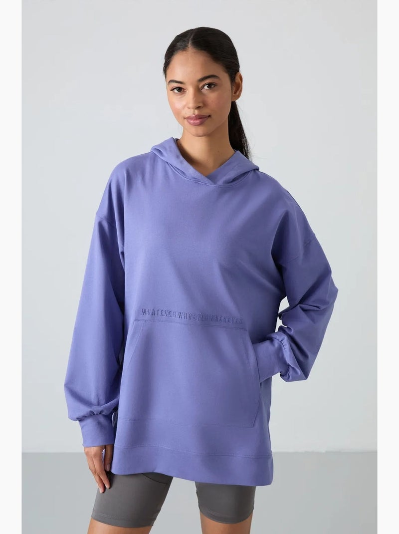 Sweatshirt com capuz oversized estampada tommy Azul-lavanda - Kiabi