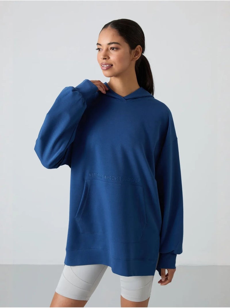 Sweatshirt com capuz oversized estampada tommy Azul - Kiabi
