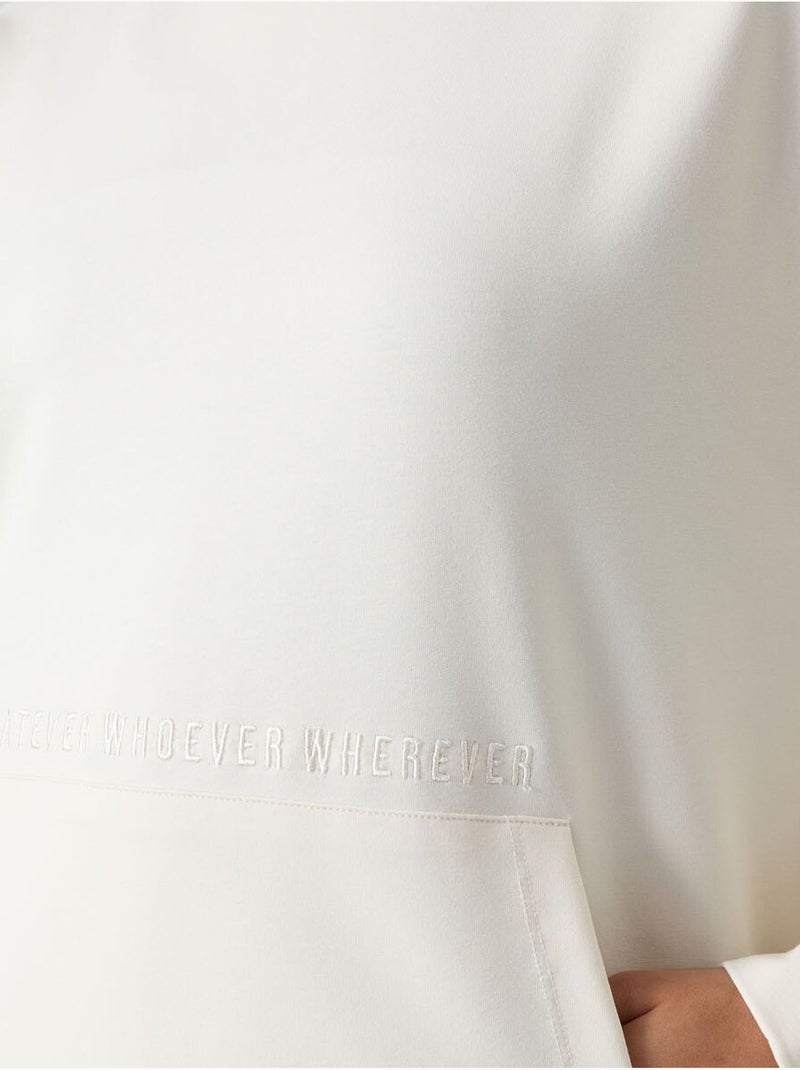 Sweatshirt com capuz oversized estampada tommy Branco sujo - Kiabi