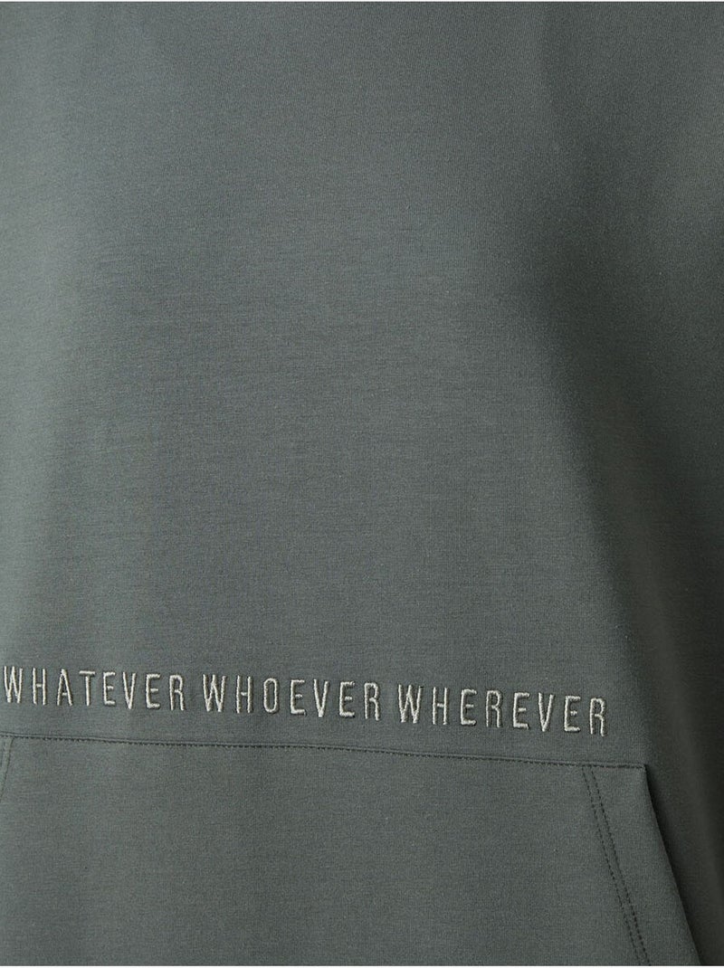 Sweatshirt com capuz oversized estampada tommy Cáqui - Kiabi
