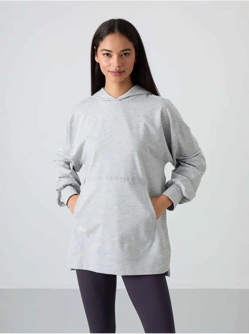 Sweatshirt com capuz oversized estampada tommy Cinza claro - Kiabi