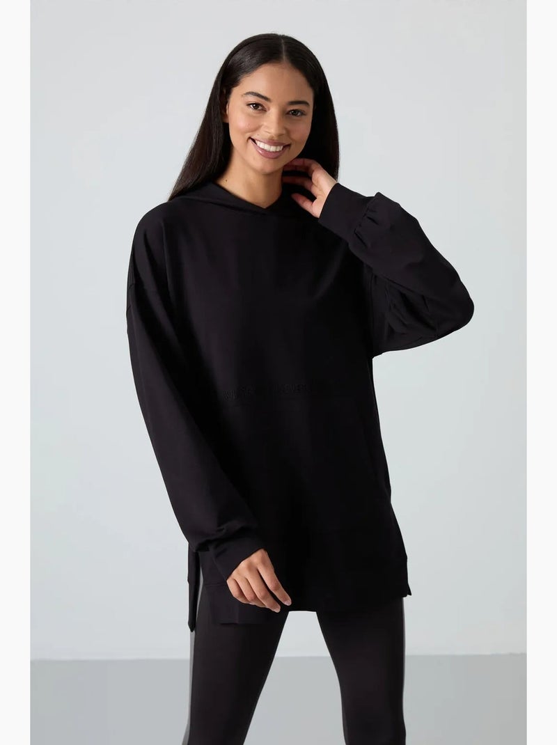 Sweatshirt com capuz oversized estampada tommy Preto - Kiabi
