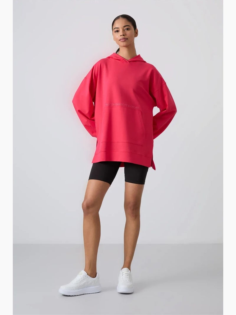 Sweatshirt com capuz oversized estampada tommy Rosa-fluo/Solinotes - Kiabi