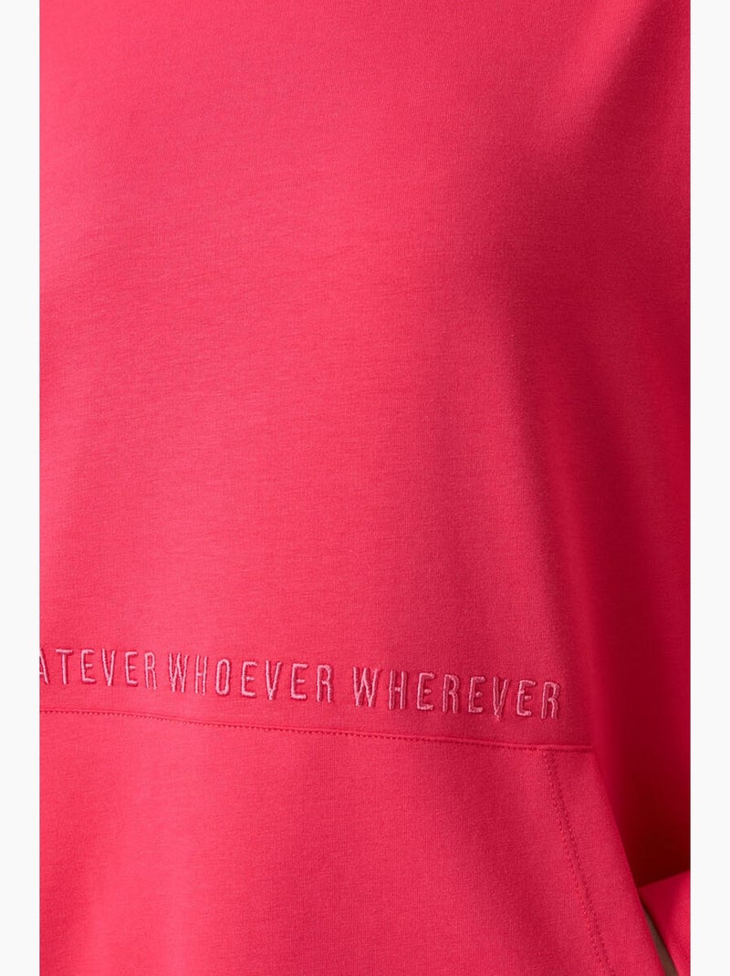 Sweatshirt com capuz oversized estampada tommy Rosa-fluo/Solinotes - Kiabi