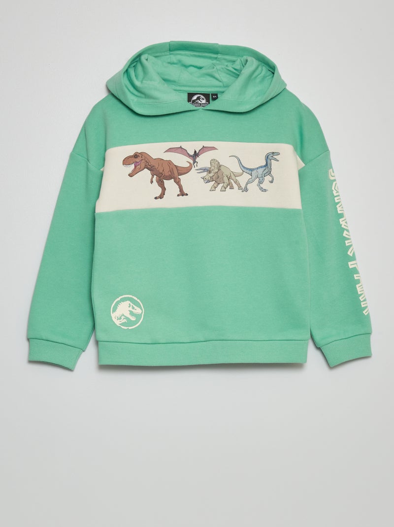 Sweatshirt com capuz 'Parque Jurássico' VERDE - Kiabi