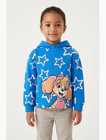 Sweatshirt com capuz paw patrol azul menina | licença oficial