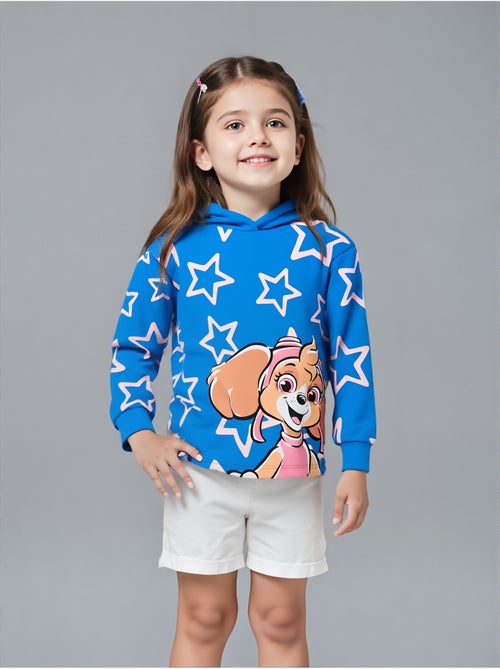 Sweatshirt com capuz paw patrol azul menina | licença oficial - Kiabi