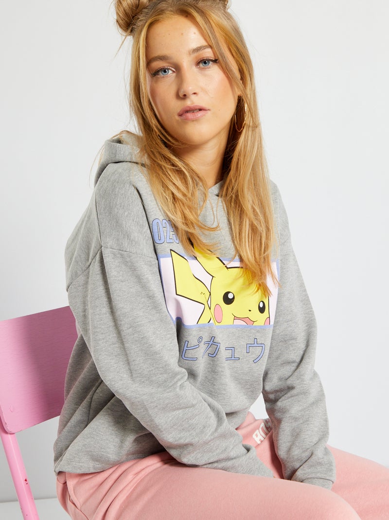 Sweatshirt com capuz 'Pikachu' CINZA - Kiabi