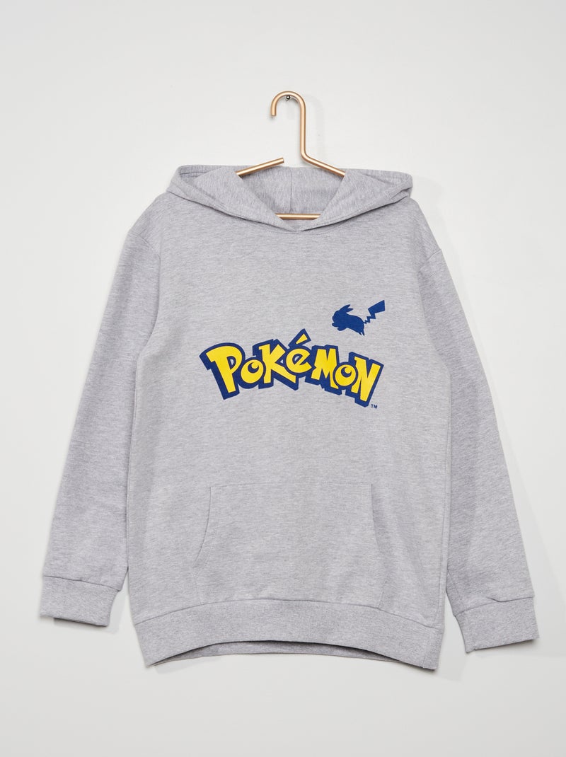 Sweatshirt com capuz 'Pokémon' Cinza Mesclado - Kiabi