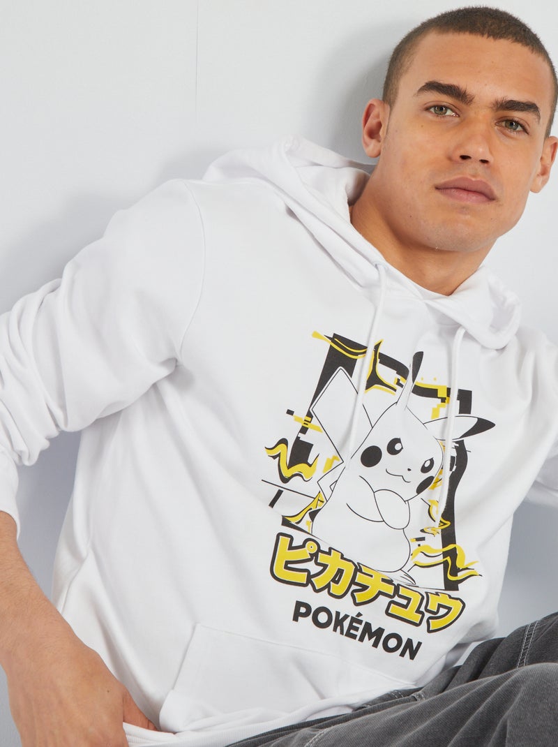 Sweatshirt com capuz 'Pokémon' em moletão Branco - Kiabi