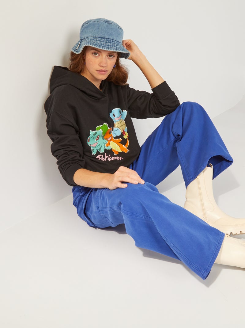 Sweatshirt com capuz 'Pokémon' PRETO - Kiabi