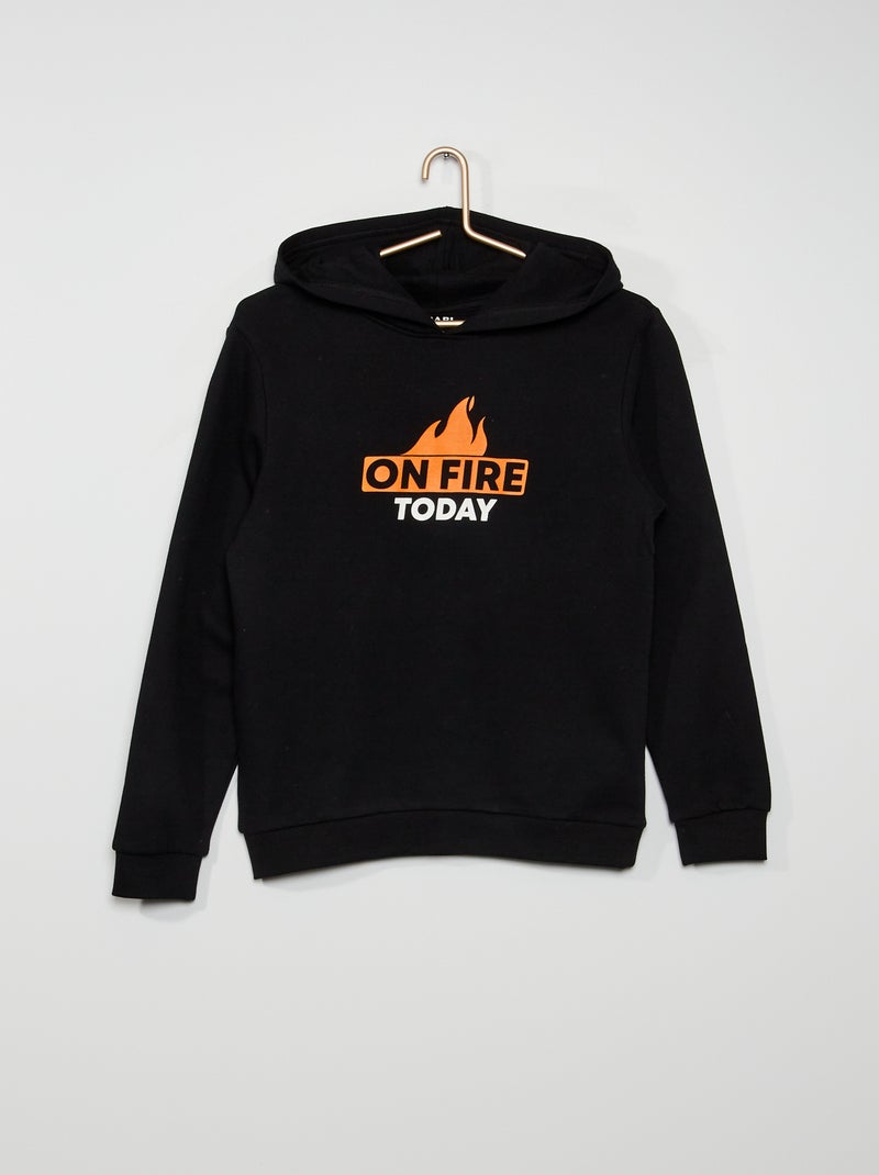 Sweatshirt com capuz PRETO - Kiabi