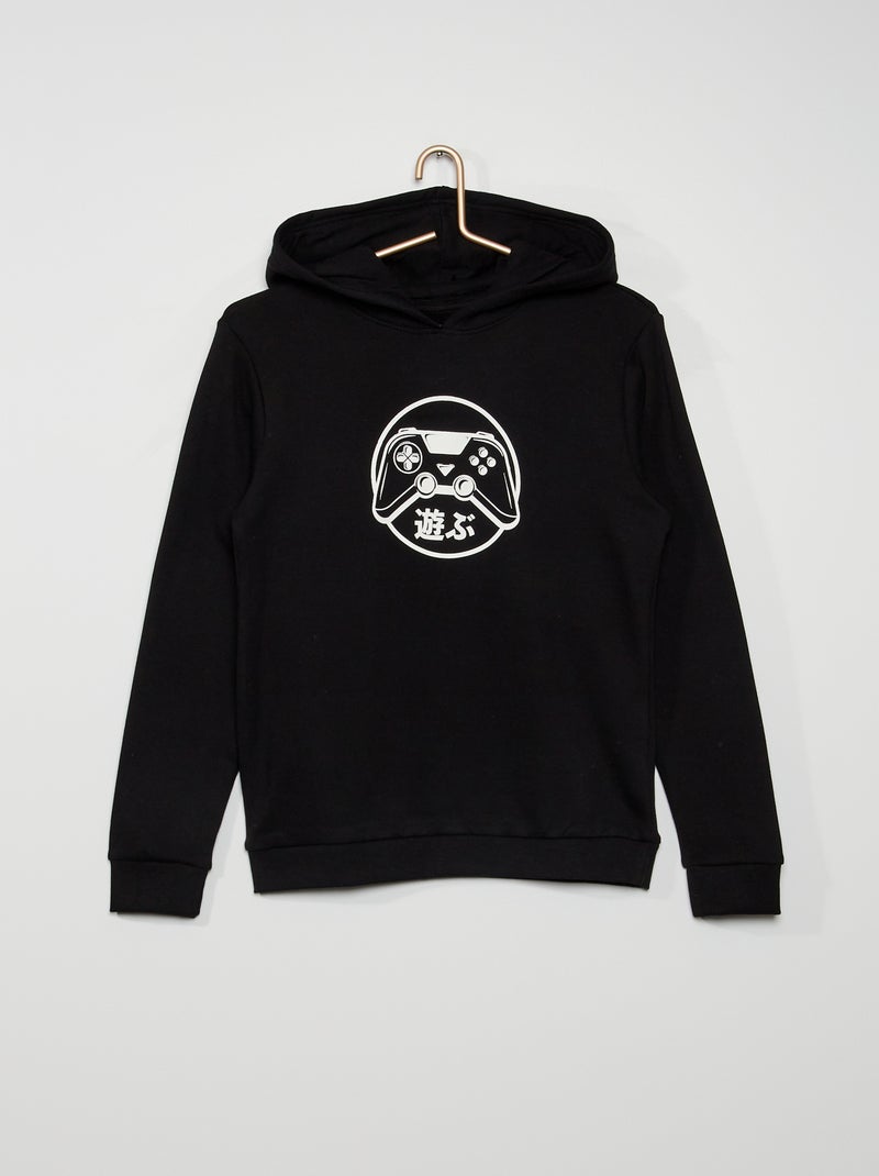 Sweatshirt com capuz PRETO - Kiabi