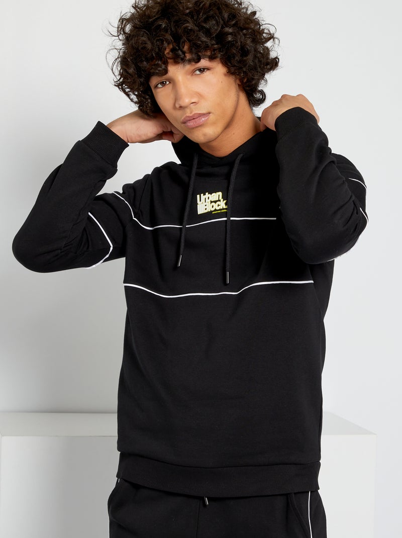 Sweatshirt com capuz PRETO - Kiabi
