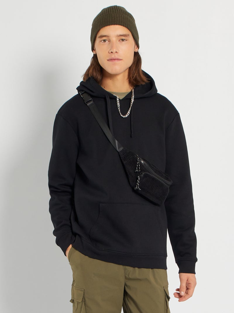 Sweatshirt com capuz Preto - Kiabi
