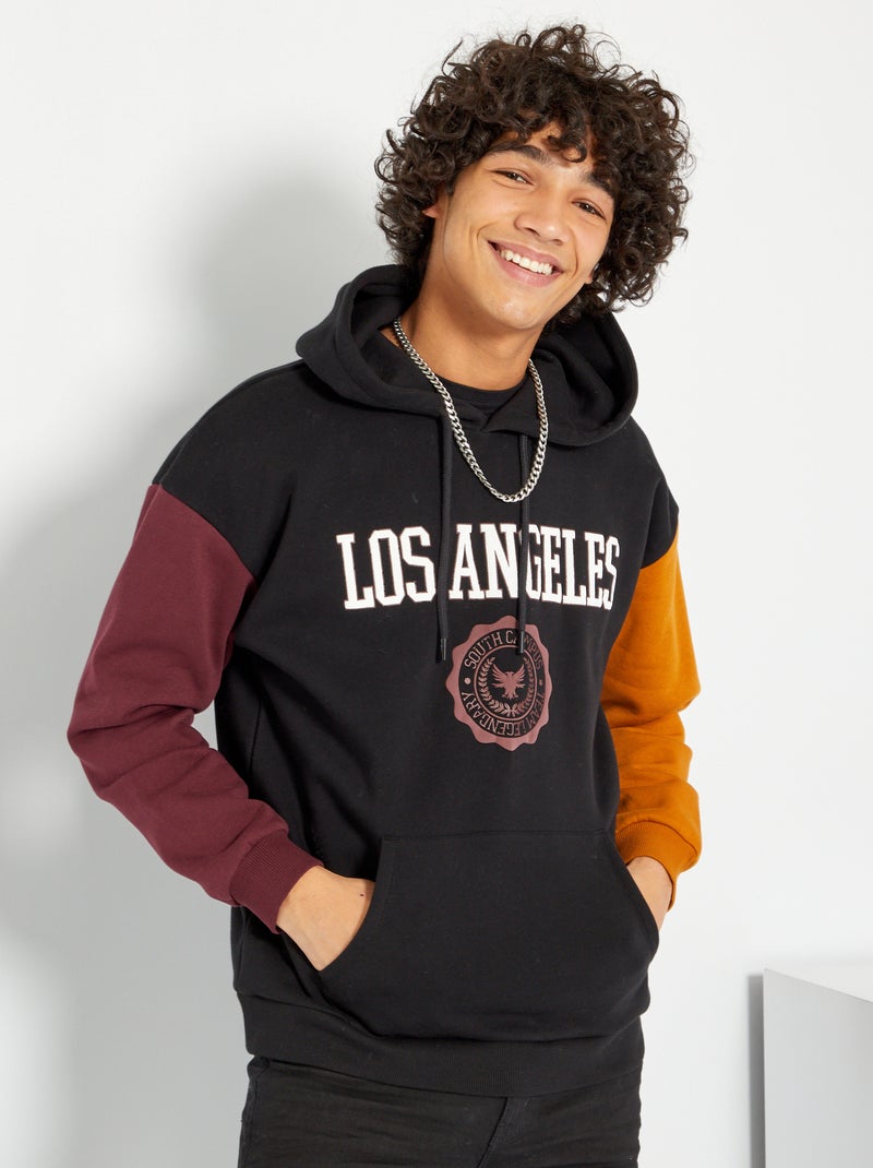 Sweatshirt com capuz Preto - Kiabi