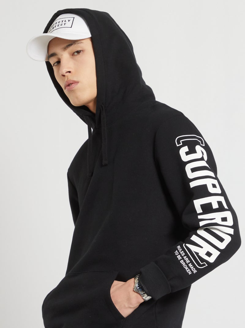 Sweatshirt com capuz PRETO - Kiabi