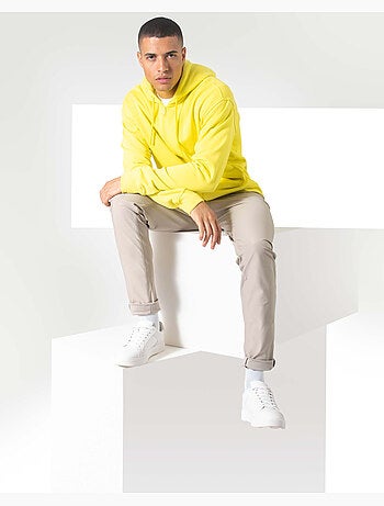 Sweatshirt com capuz relax amarelo