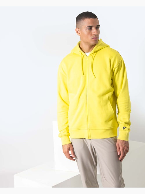 Sweatshirt com capuz relax amarelo - Kiabi