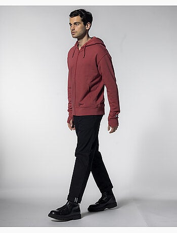 Sweatshirt com capuz relax vermelho