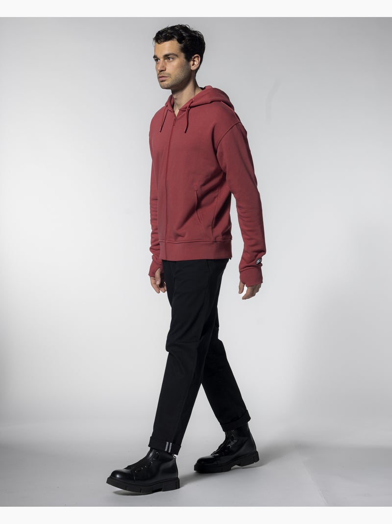 Sweatshirt com capuz relax vermelho Vermelho - Kiabi